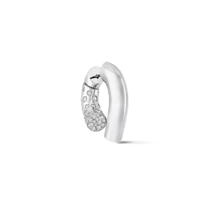 Tabayer Oera 18K White Gold 0.85ct Pavé Diamond Hoop Earrings