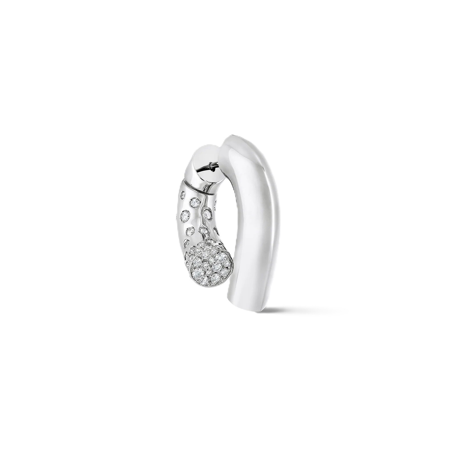 Tabayer Oera 18K White Gold 0.85ct Pavé Diamond Hoop Earrings