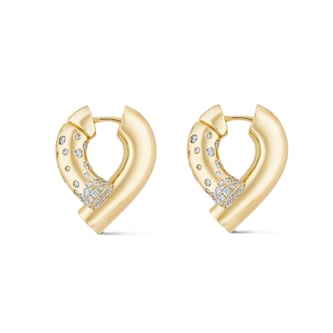 Tabayer Oera 18K Yellow Gold 0.85ct Pavé Diamond Hoop Earrings