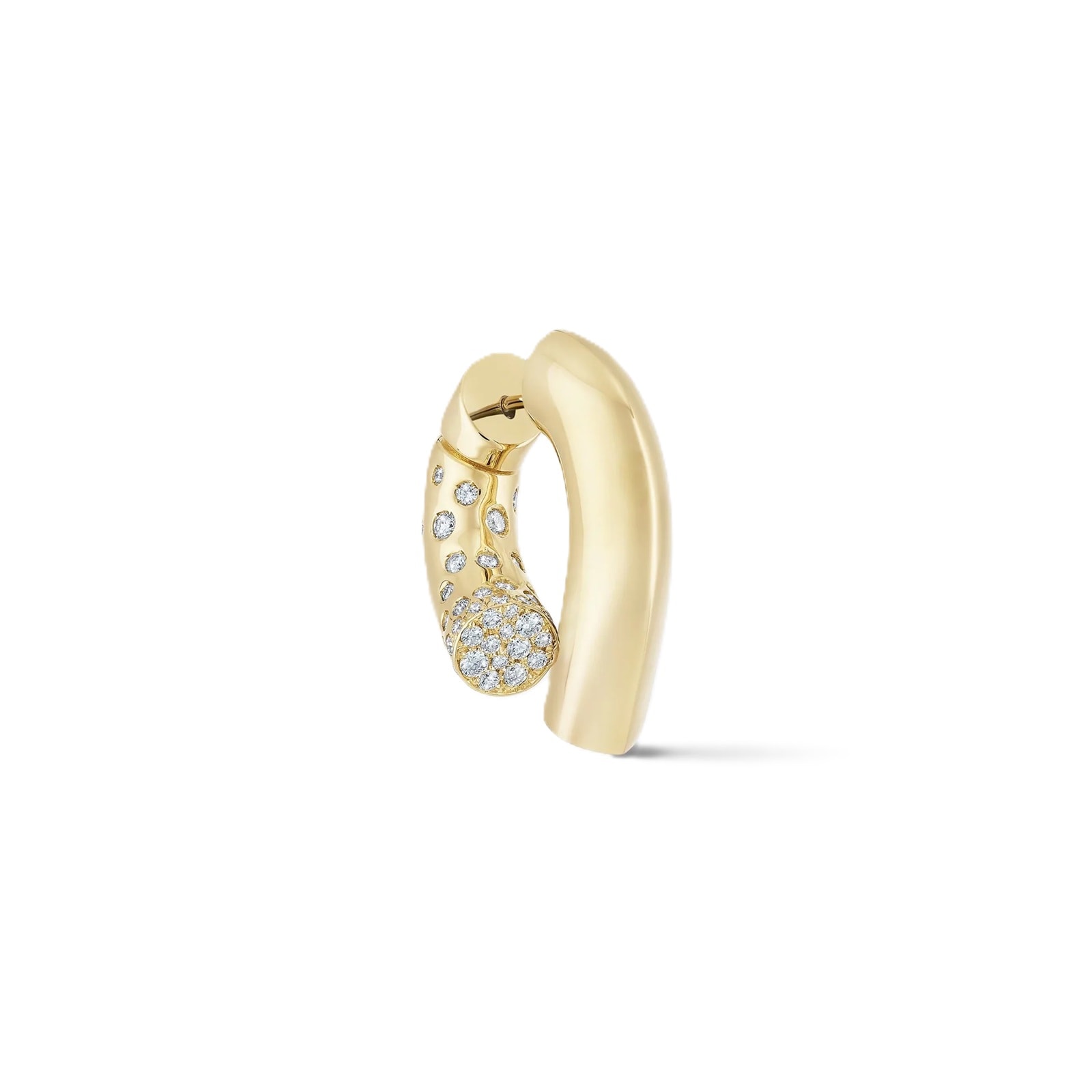 Tabayer Oera 18K Yellow Gold 0.85ct Pavé Diamond Hoop Earrings