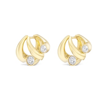Tabayer Oera 18K Yellow Gold 1.27ct Diamond Cluster Earrings