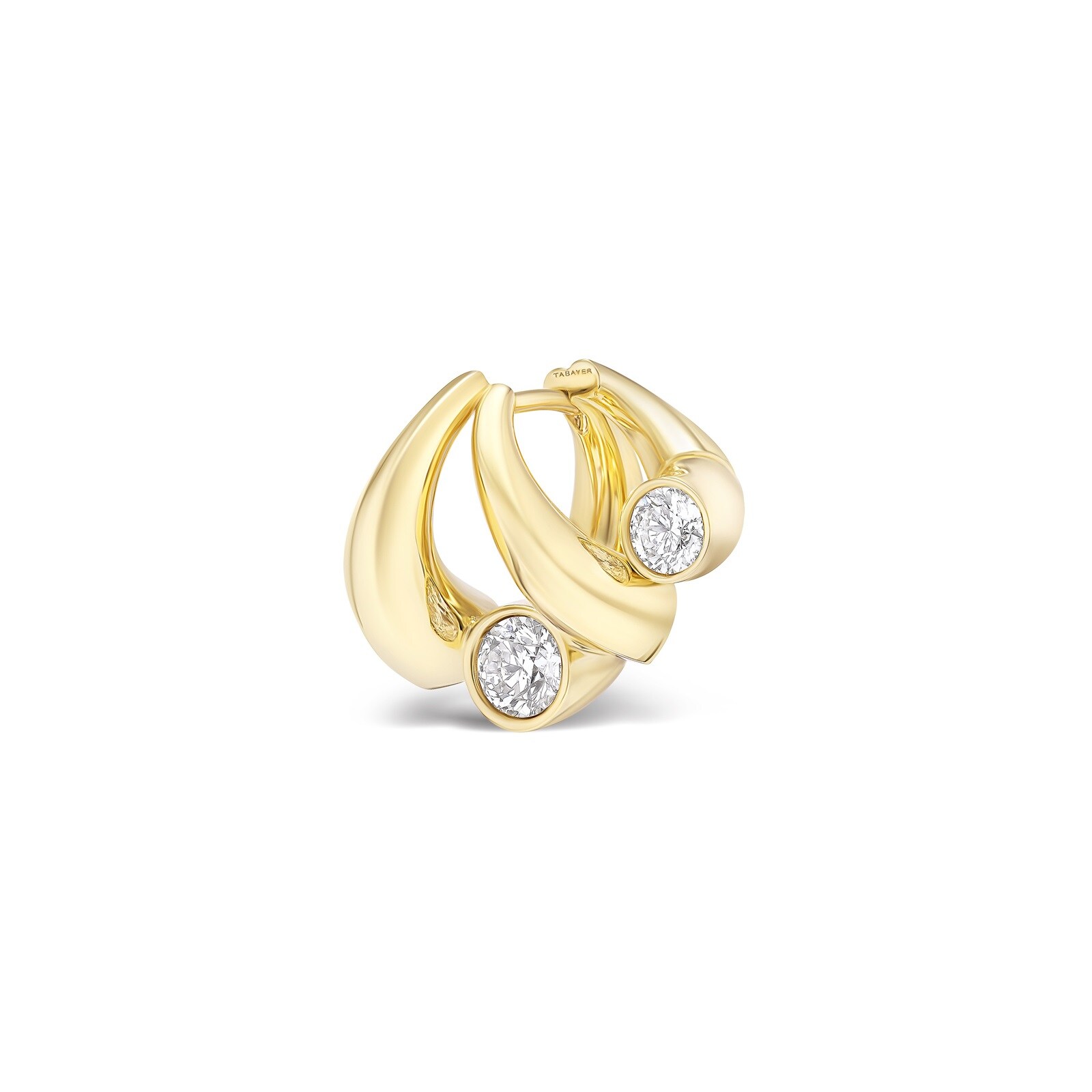 Tabayer Oera 18K Yellow Gold 1.27ct Diamond Cluster Earrings