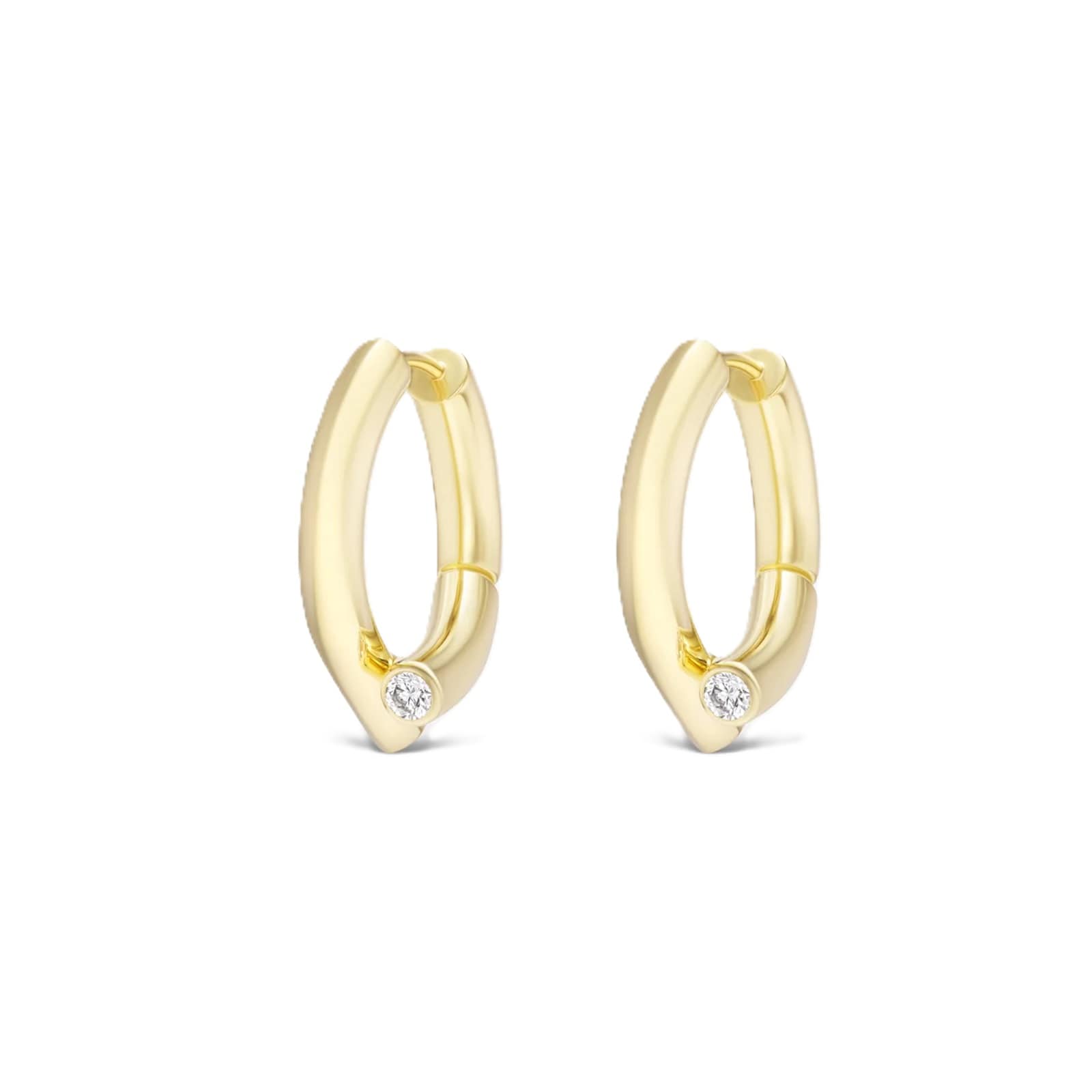 Tabayer Oera 18K Yellow Gold 0.10ct Diamond Mini Hoop Earrings
