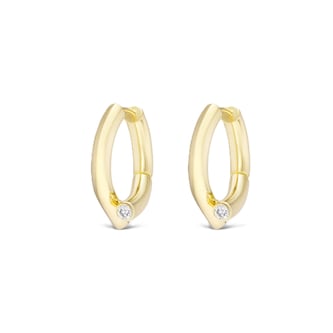 Tabayer Oera 18K Yellow Gold 0.10ct Diamond Mini Hoop Earrings