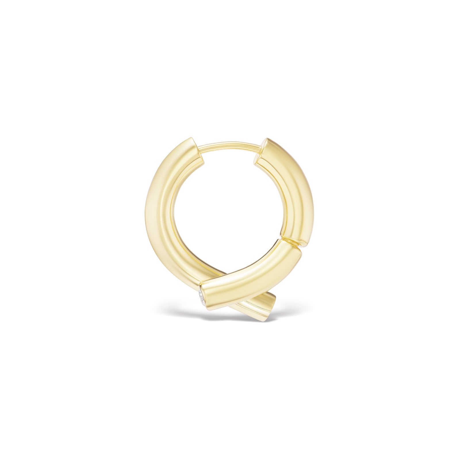 Tabayer Oera 18K Yellow Gold 0.10ct Diamond Mini Hoop Earrings