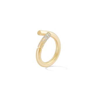 Tabayer Oera 18K Yellow Gold 0.18ct Pavé Diamond Ring - Size 54