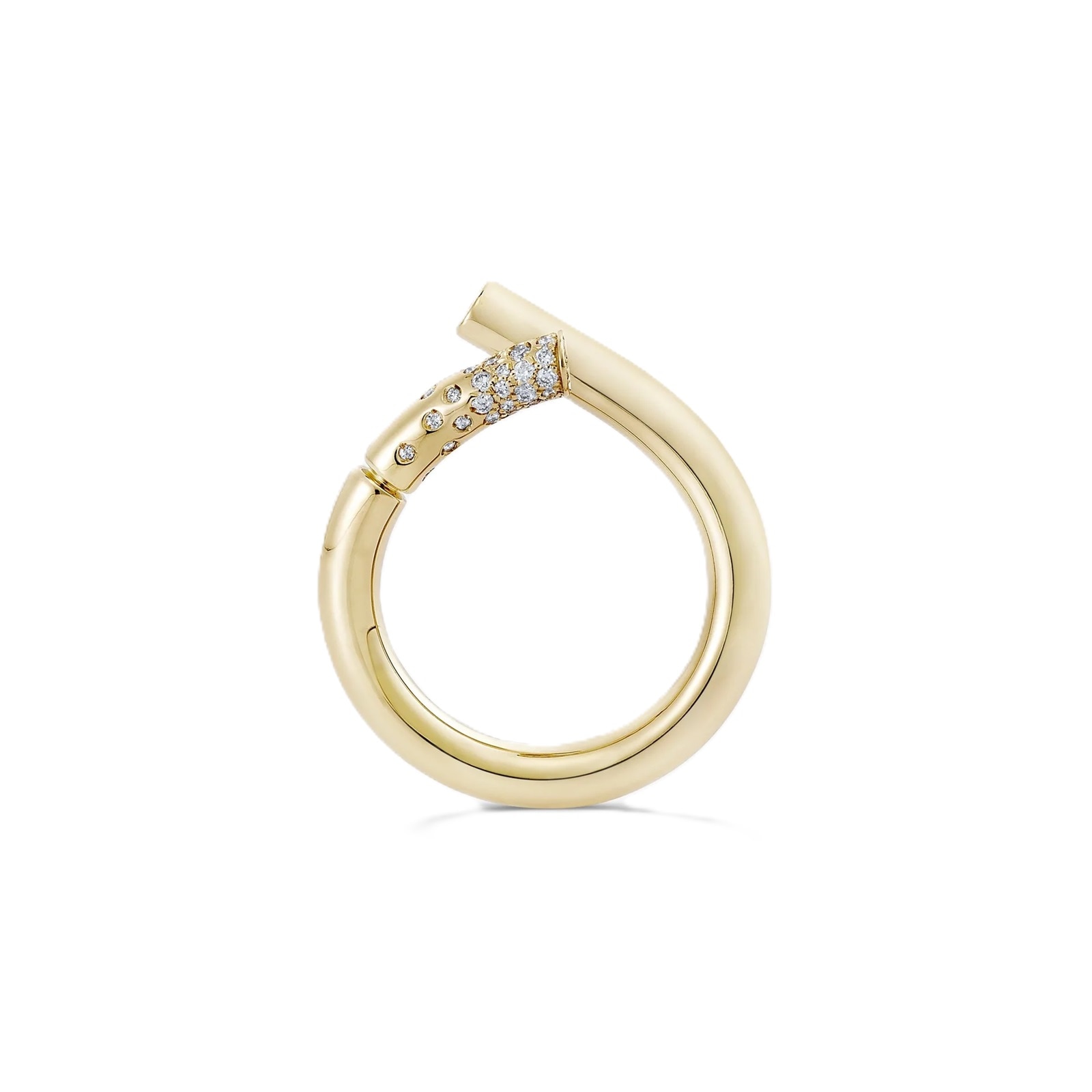 Tabayer Oera 18K Yellow Gold 0.18ct Pavé Diamond Ring - Size 54