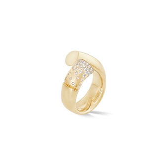 Tabayer Oera 18K Yellow Gold 0.47ct Pavé Diamond Large Ring - Size 54