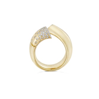 Tabayer Oera 18K Yellow Gold 0.47ct Pavé Diamond Large Ring - Size 54