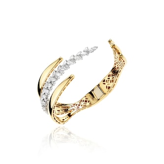 Yeprem 18K Yellow Gold Golden Strada Diamond Bangle
