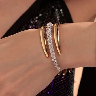 Yeprem 18K Yellow Gold Golden Strada Diamond Bangle