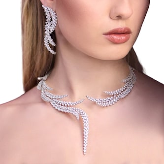 Yeprem 18K White Gold Y-Couture Diamond Statement Necklace