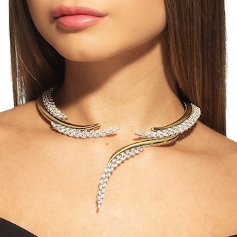 Yeprem 18K Yellow Gold Golden Strada Diamond Statement Necklace