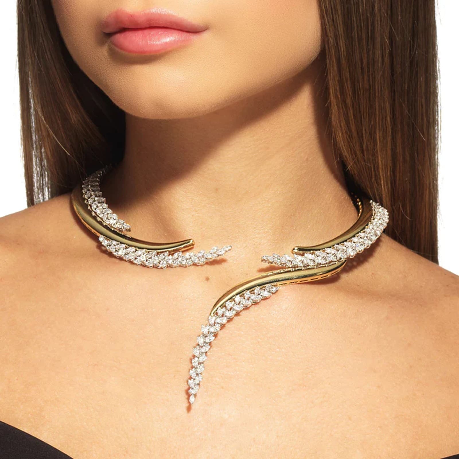 Yeprem 18K Yellow Gold Golden Strada Diamond Statement Necklace