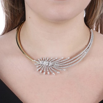 Yeprem 18K Yellow Gold Golden Strada Diamond Statement Necklace