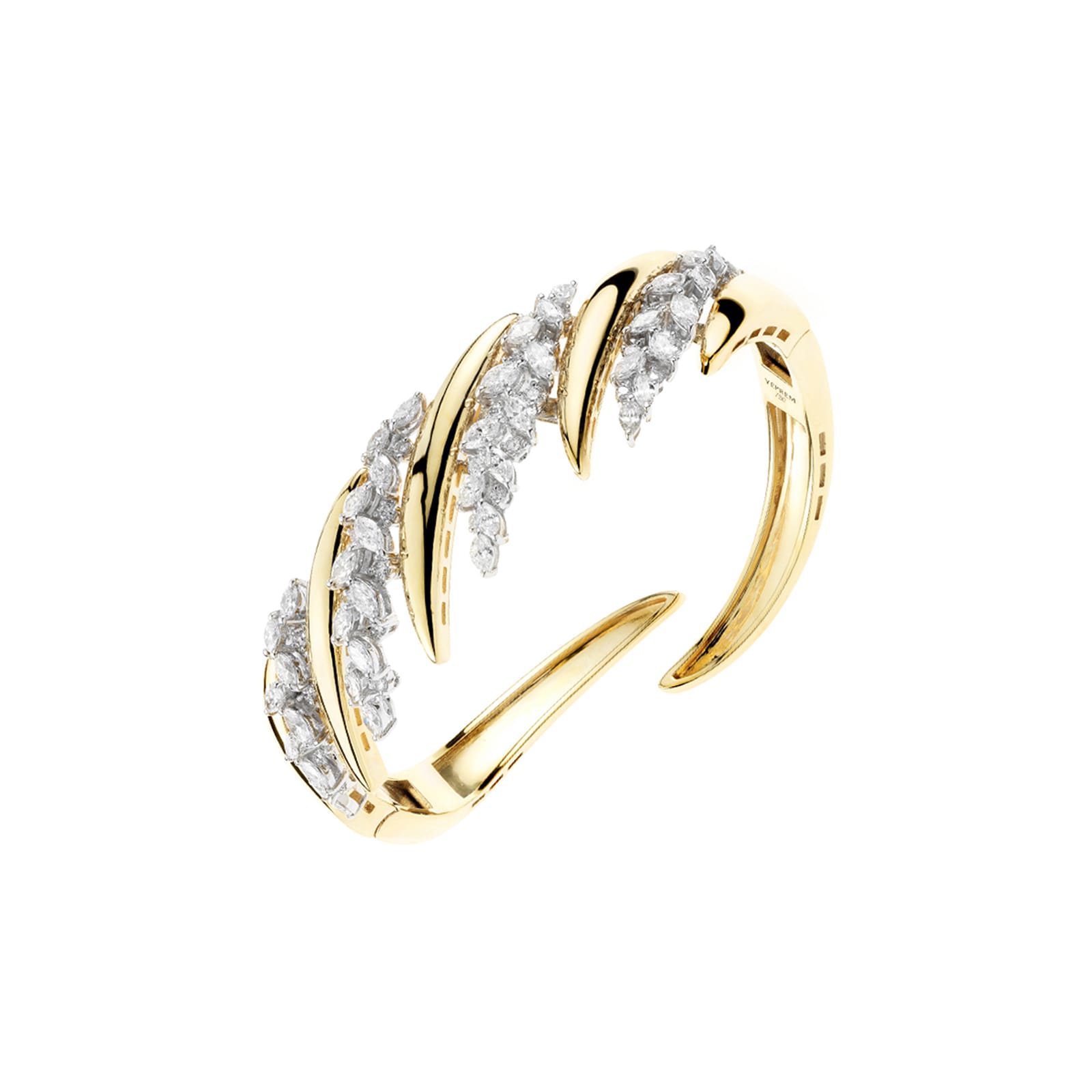 Yeprem 18K Yellow Gold Golden Strada Diamond Bangle