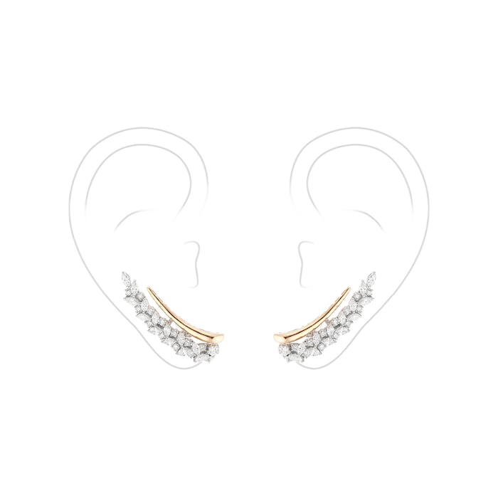 Yeprem 18K Yellow & White Gold Golden Strada Diamond Clip On Earrings