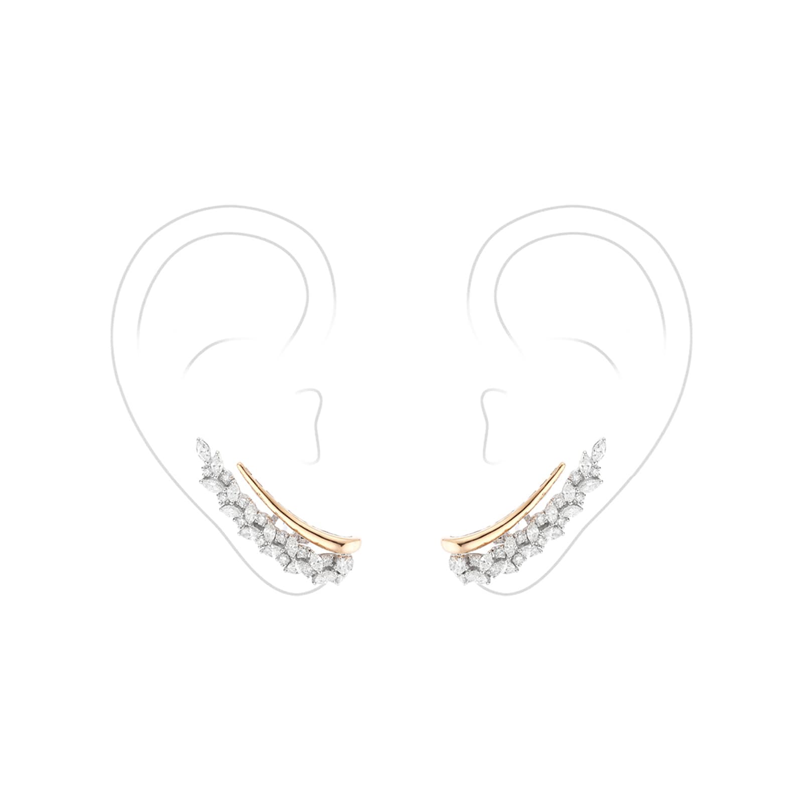 Yeprem 18K Yellow & White Gold Golden Strada Diamond Clip On Earrings