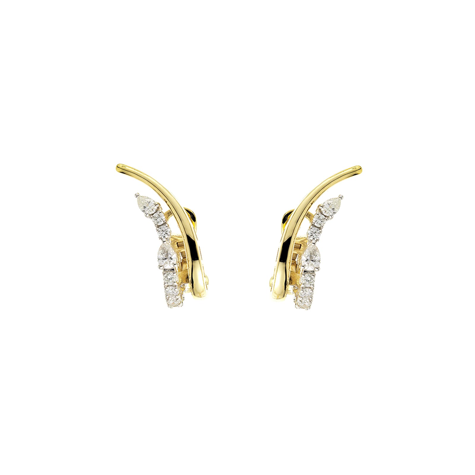 Yeprem 18K Yellow & White Gold Golden Strada Diamond Clip On Earrings