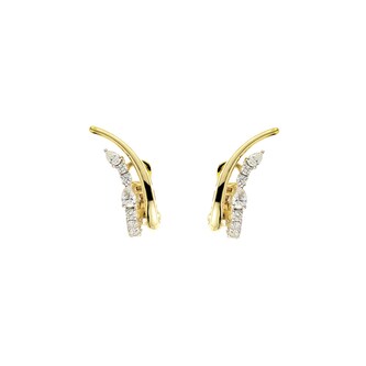 Yeprem 18K Yellow & White Gold Golden Strada Diamond Clip On Earrings