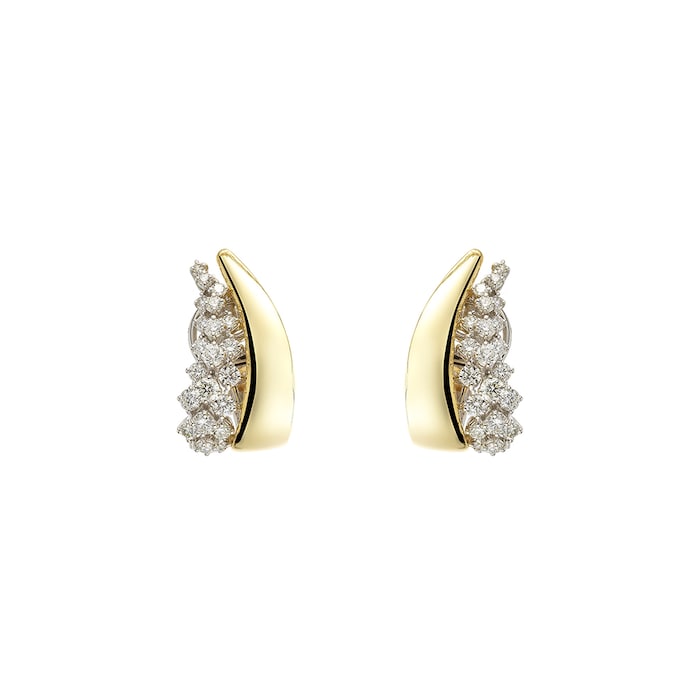 Yeprem 18K Yellow & White Gold Golden Strada Diamond Clip On Earrings