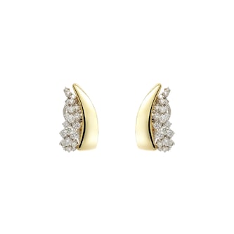 Yeprem 18K Yellow & White Gold Golden Strada Diamond Clip On Earrings