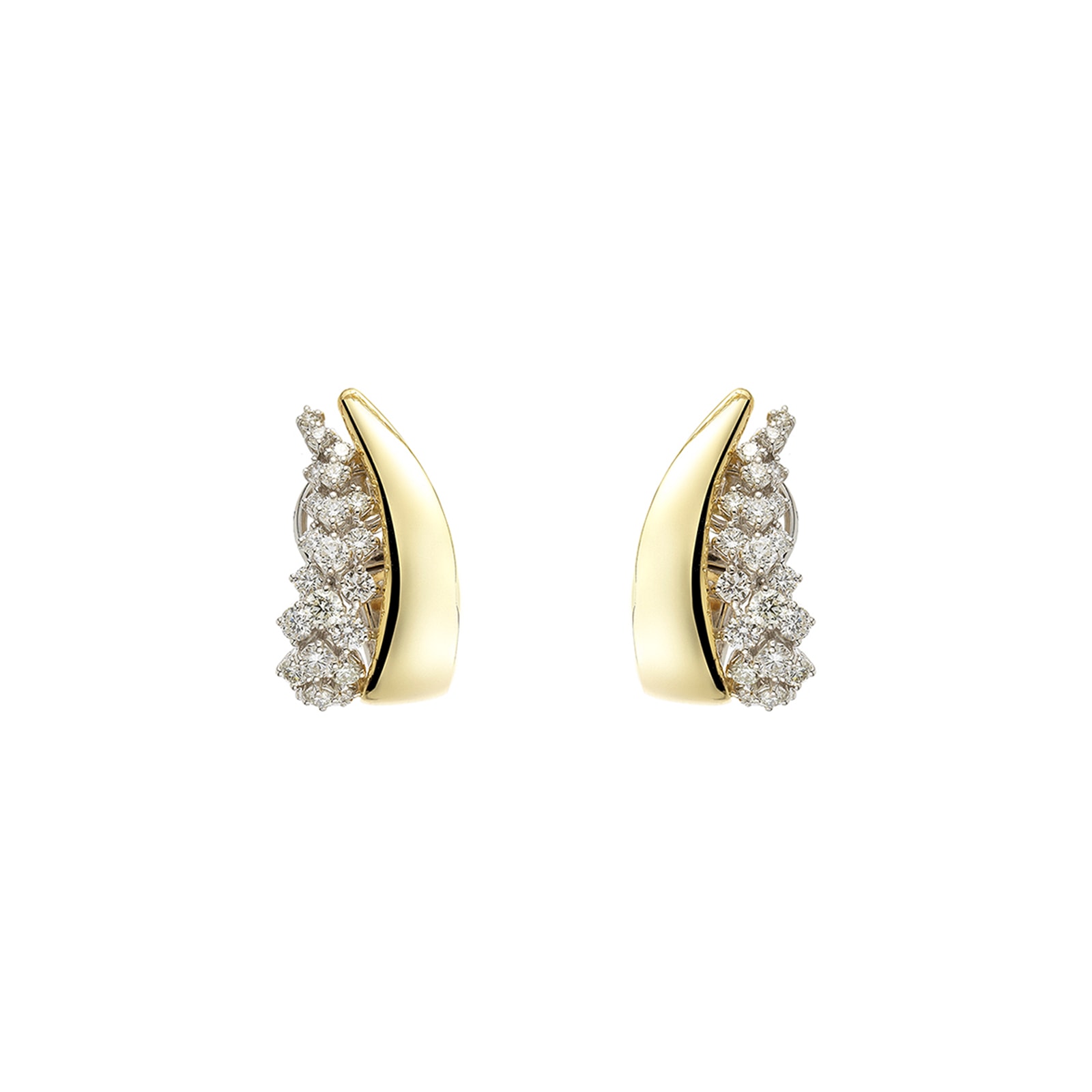Yeprem 18K Yellow & White Gold Golden Strada Diamond Clip On Earrings