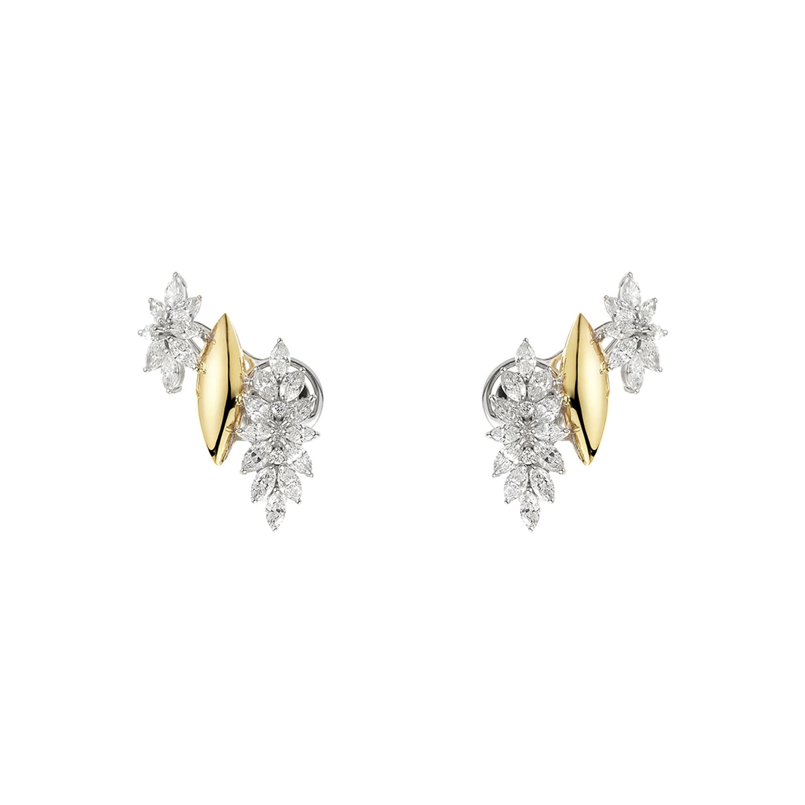 Yeprem 18K Yellow & White Gold Golden Strada Diamond Clip On Earrings