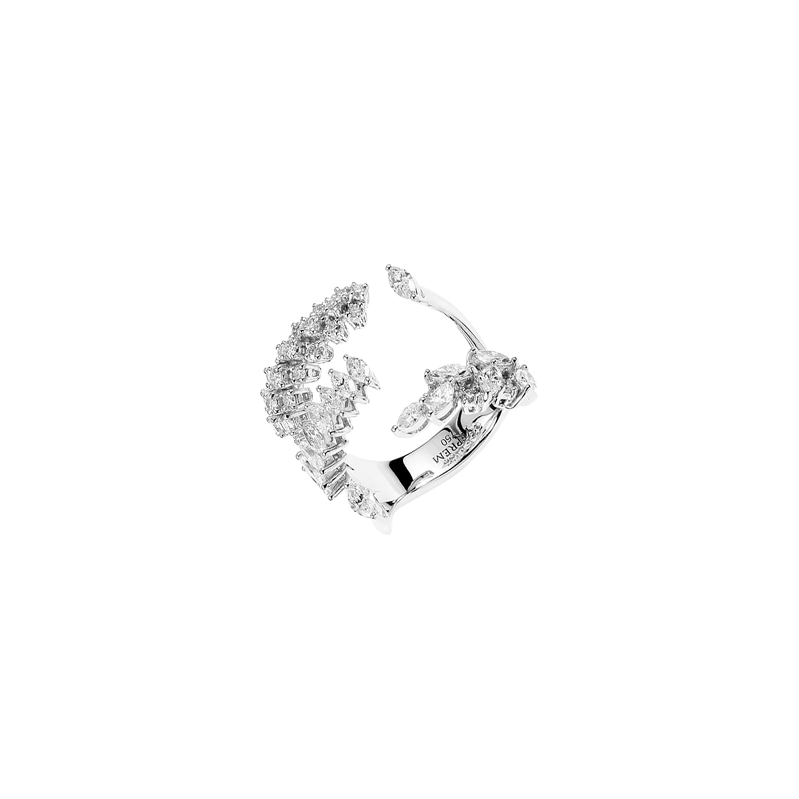 Yeprem 18K White Gold Y-Not Diamond Stackable Ring - Size 6.5