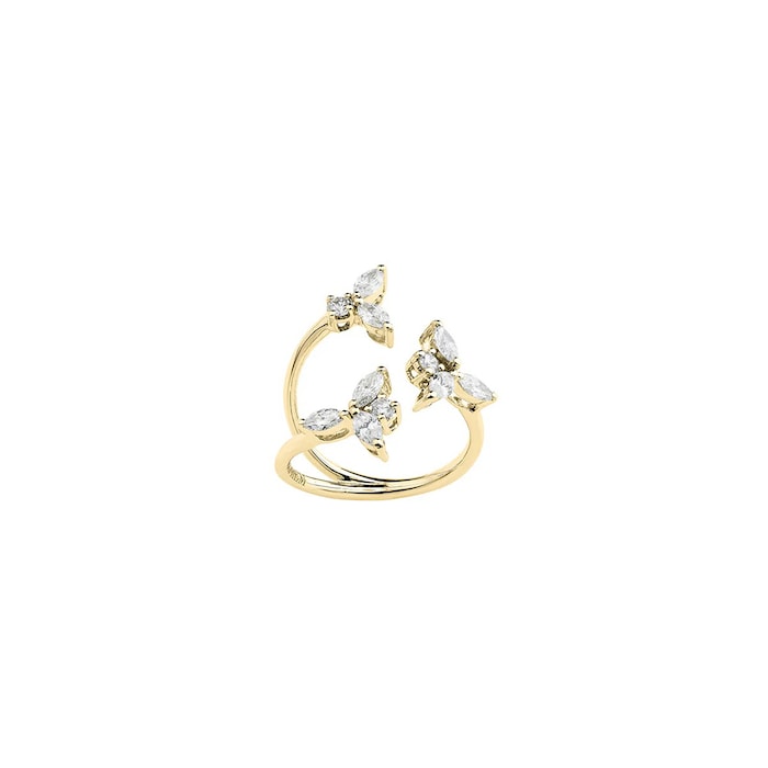 Yeprem 18K Yellow Gold Y-Conic Diamond Snowflake Stackable Ring - Size 6.5