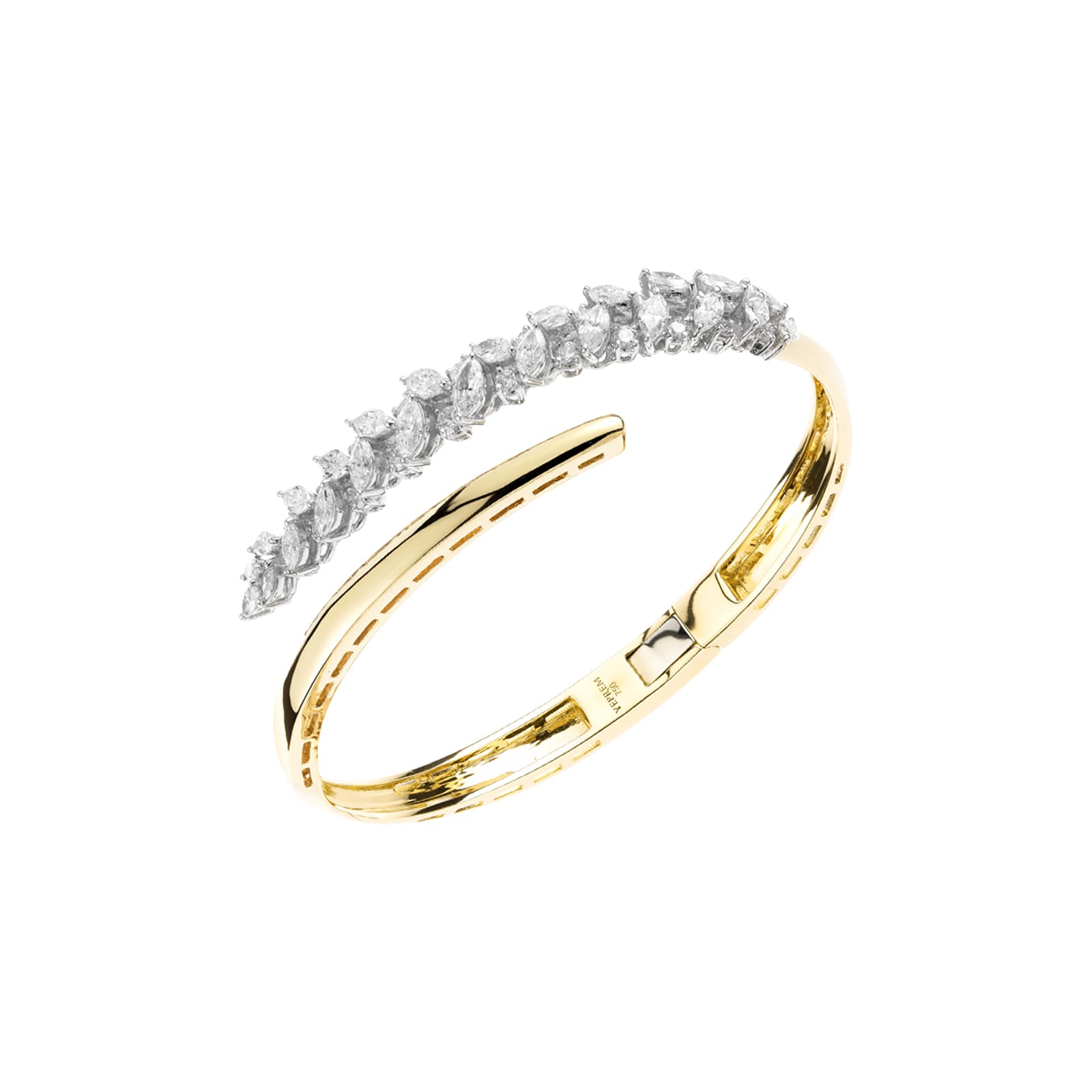 Yeprem 18K Yellow Gold Golden Strada Diamond Bangle