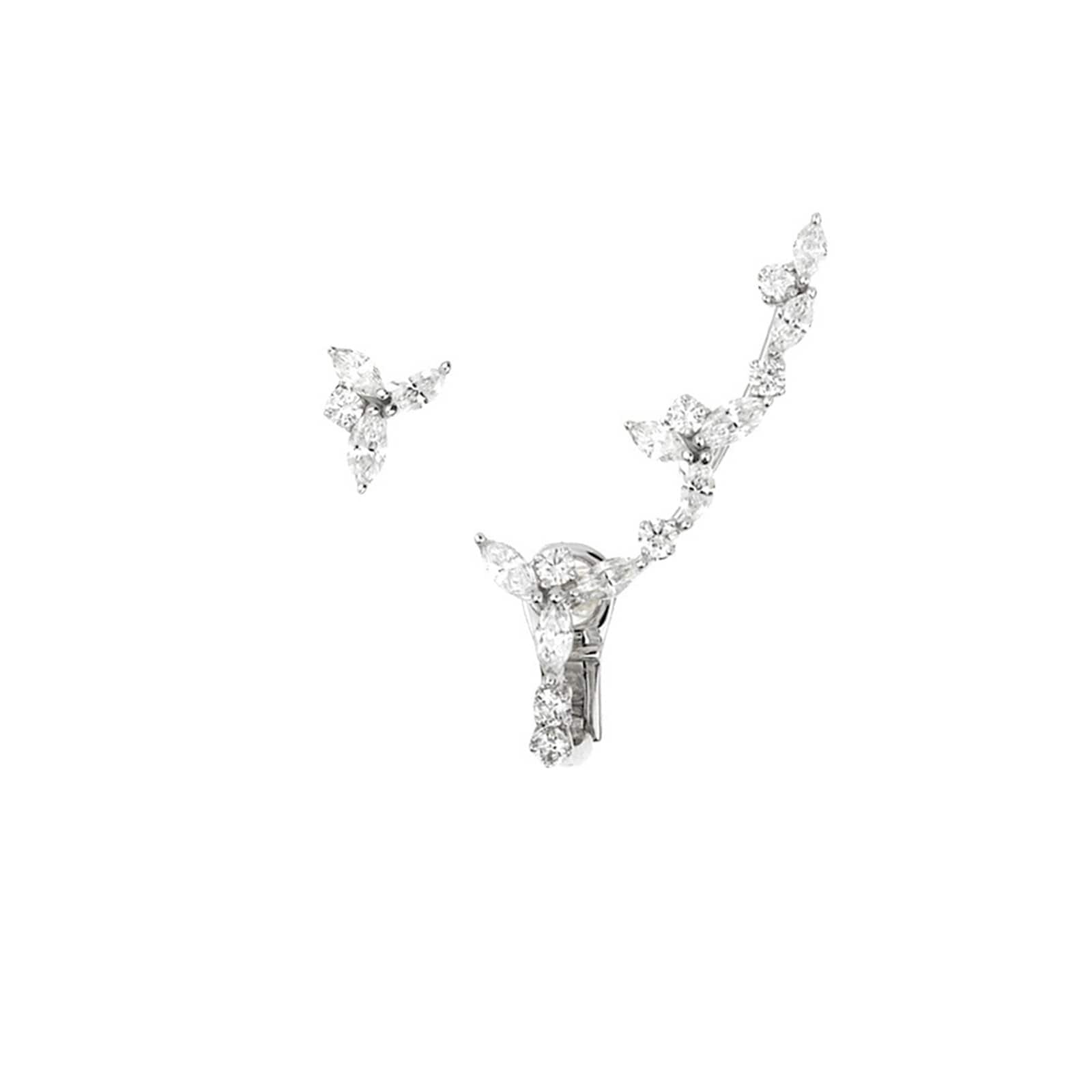 Yeprem 18K White Gold Y-Not Diamond Clip On Earrings