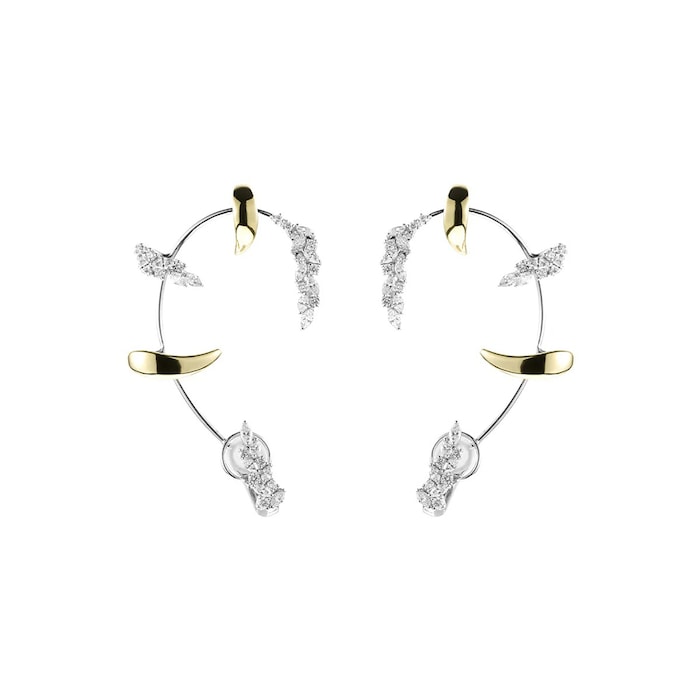 Yeprem 18K Yellow & White Gold Golden Strada Diamond Clip On Earrings