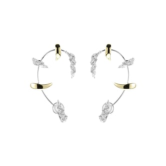 Yeprem 18K Yellow & White Gold Golden Strada Diamond Clip On Earrings