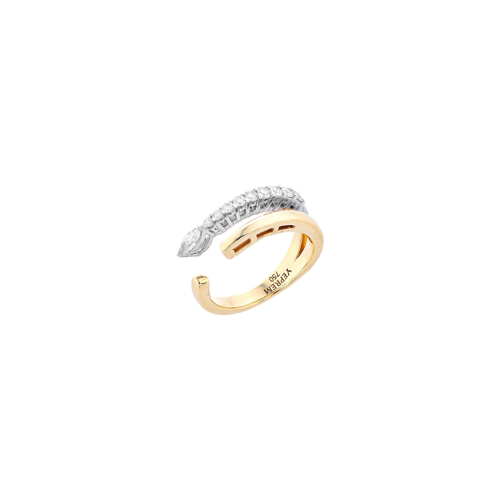 Yeprem 18K Yellow Gold Golden Strada Diamond Stackable Ring - Size 6.5