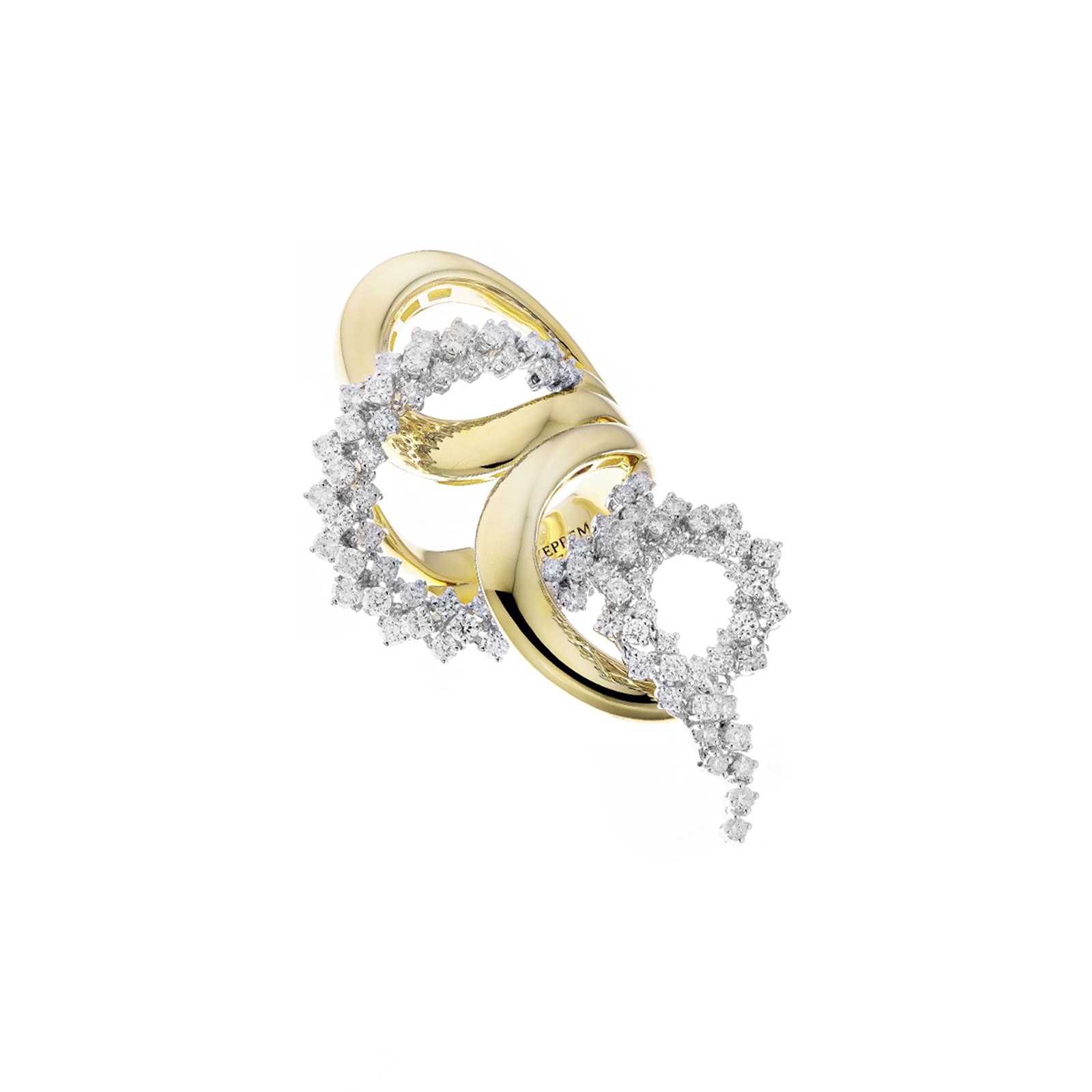 Yeprem 18K Yellow Gold Golden Strada Diamond Stackable Ring - Size 7