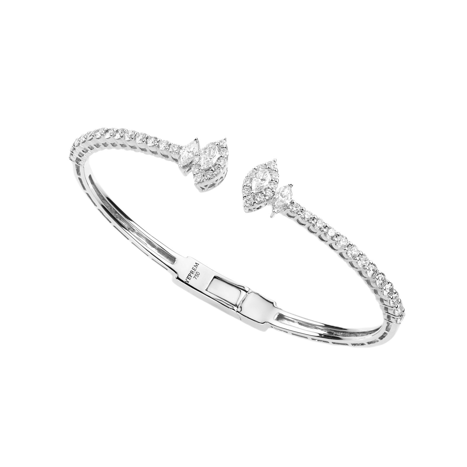 Yeprem 18K White Gold Y-Not 2.01cttw Diamond Bangle