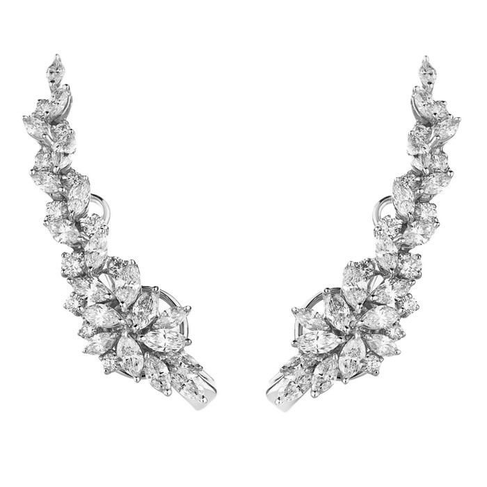 Yeprem 18K White Gold Y-Not 3.88cttw Diamond Clip on Earrings