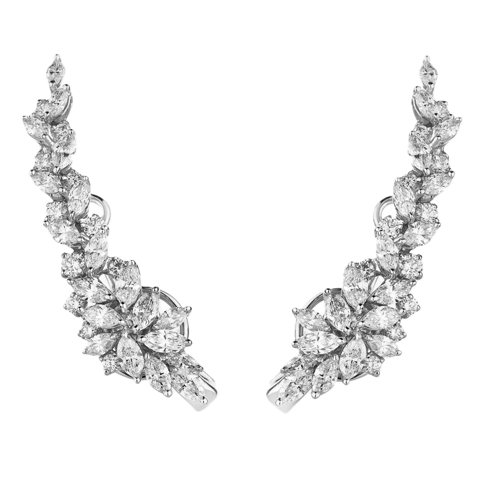 Yeprem 18K White Gold Y-Not 3.88cttw Diamond Clip on Earrings