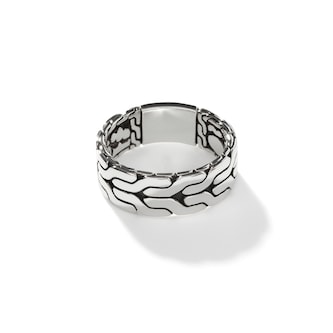 John Hardy Sterling Silver Carved Chain Band Ring, 8mm - Size 10