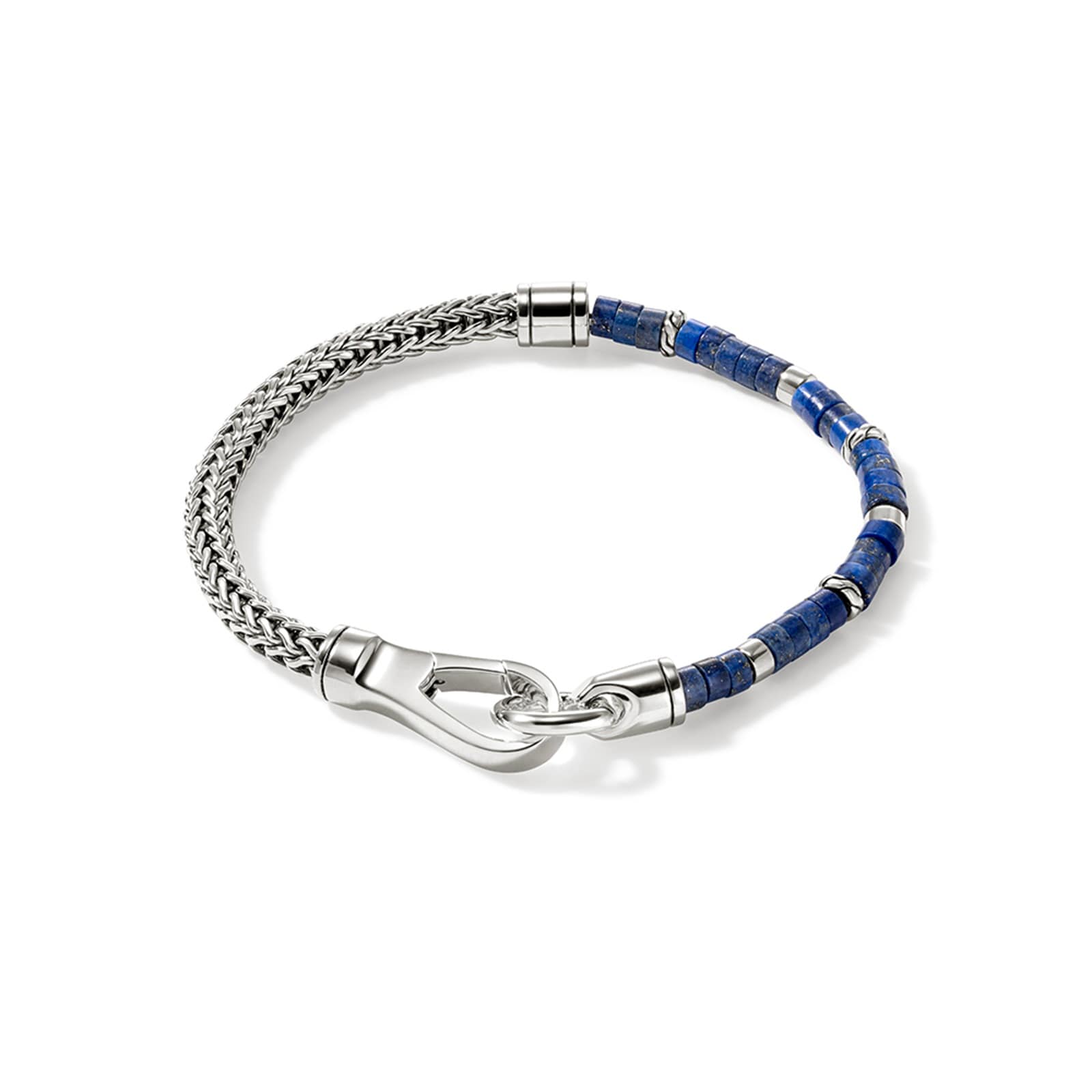 John Hardy Sterling Silver Heishi Chain Bracelet With Lapis Lazuli, 4mm - Size Large John Hardy Sterling Silver Heishi Chain Bracelet With Lapis Lazuli, 4mm - Size Large