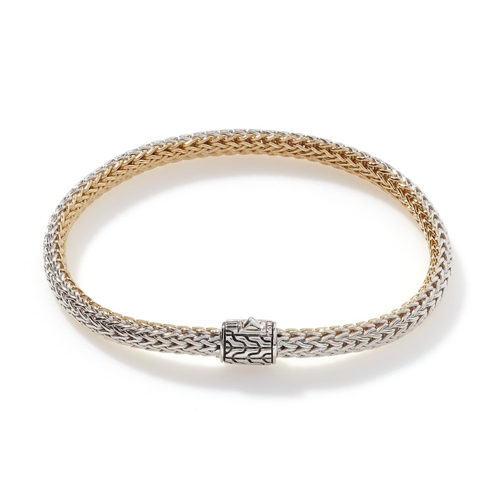 John Hardy Sterling Silver & 18K Yellow Gold Icon Reversible Bracelet, 5mm - Size Medium