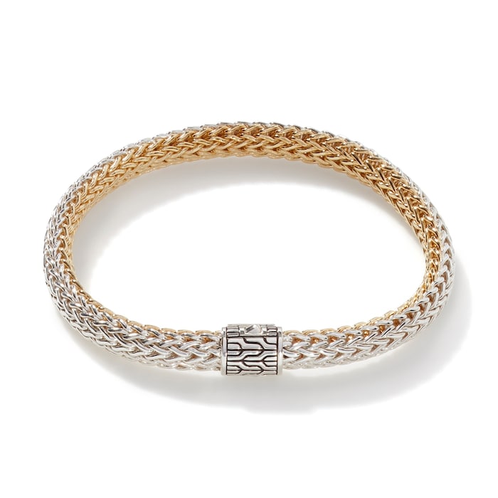 John Hardy Sterling Silver & 18K Yellow Gold Icon Reversible Bracelet, 6.5mm - Size Medium