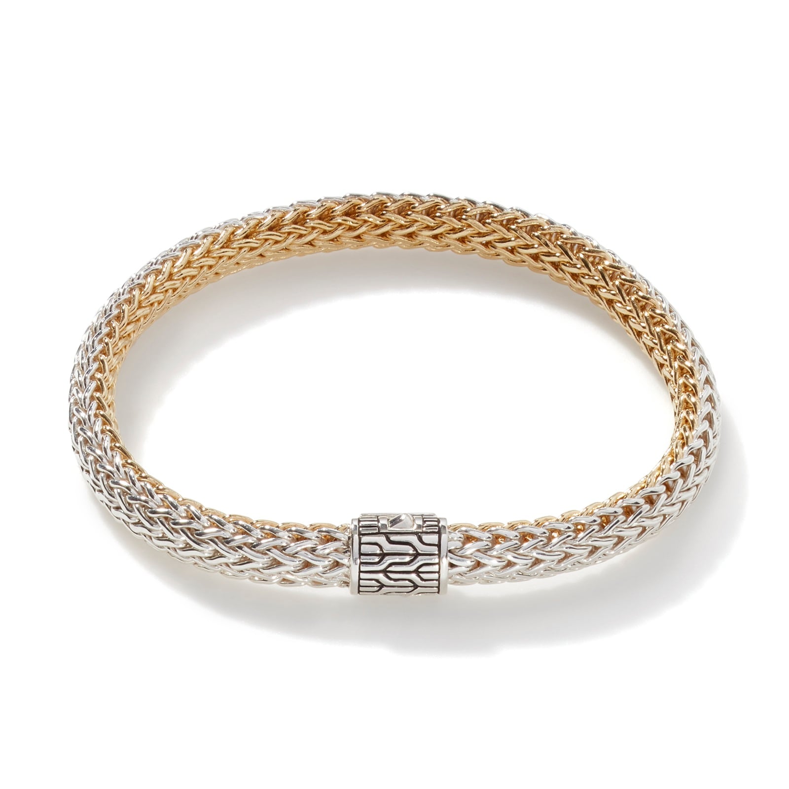 John Hardy Sterling Silver & 18K Yellow Gold Icon Reversible Bracelet, 6.5mm - Size Medium John Hardy Sterling Silver & 18K Yellow Gold Icon Reversible Bracelet, 6.5mm - Size Medium
