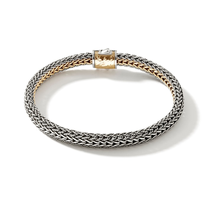 John Hardy Sterling Silver & 18K Yellow Gold Icon Reversible Bracelet, 7mm - Size Medium