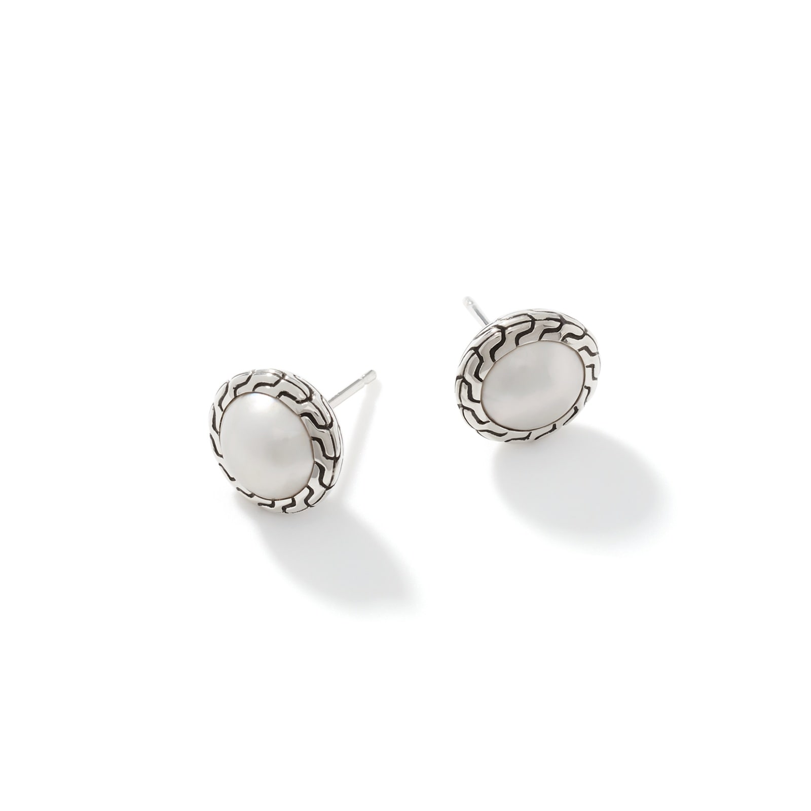 John Hardy Sterling Silver Pearl Stud Earrings