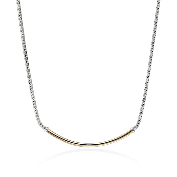 John Hardy Sterling Silver & 14K Yellow Gold JH Essential Necklace, 2.5mm