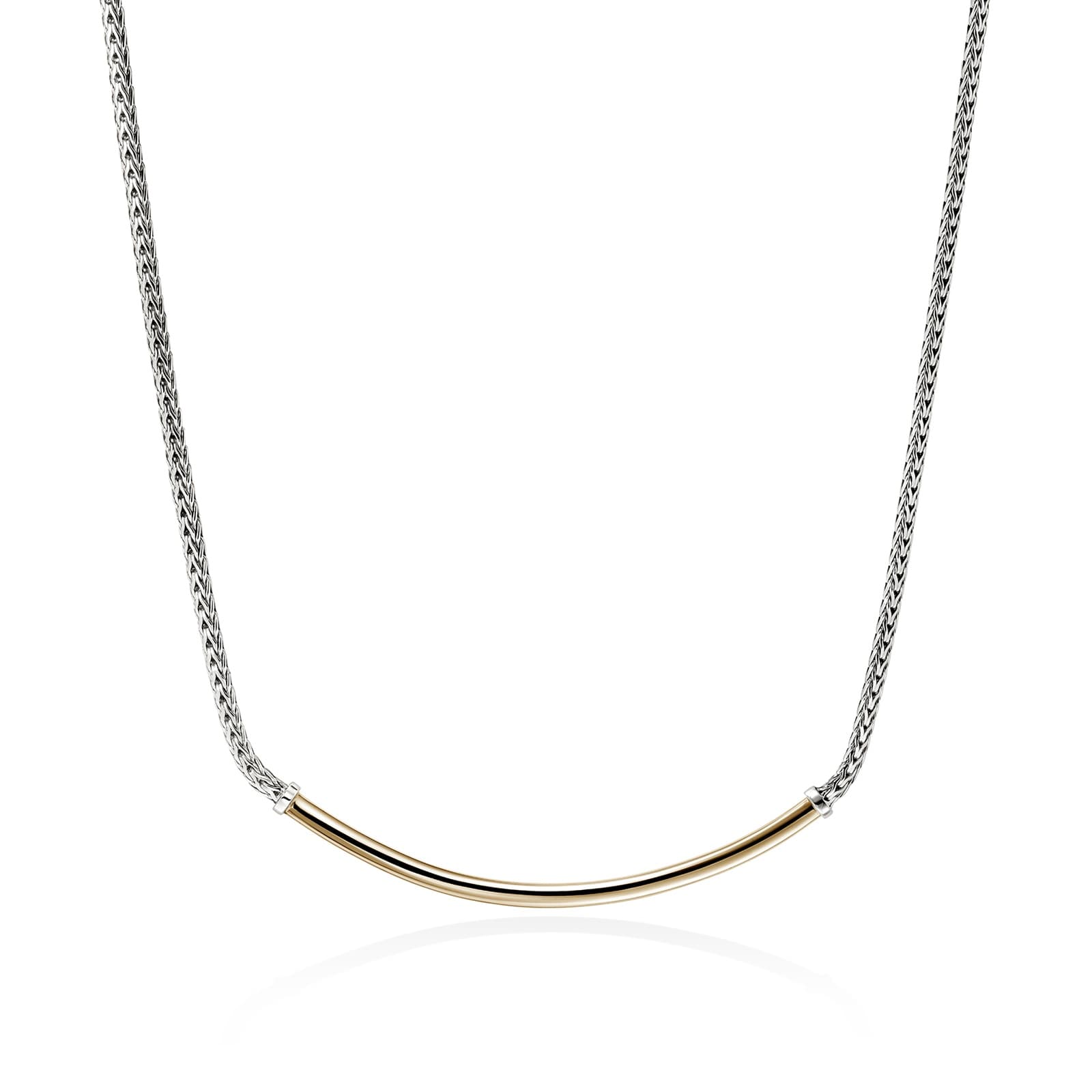 John Hardy Sterling Silver & 14K Yellow Gold JH Essential Necklace, 2.5mm