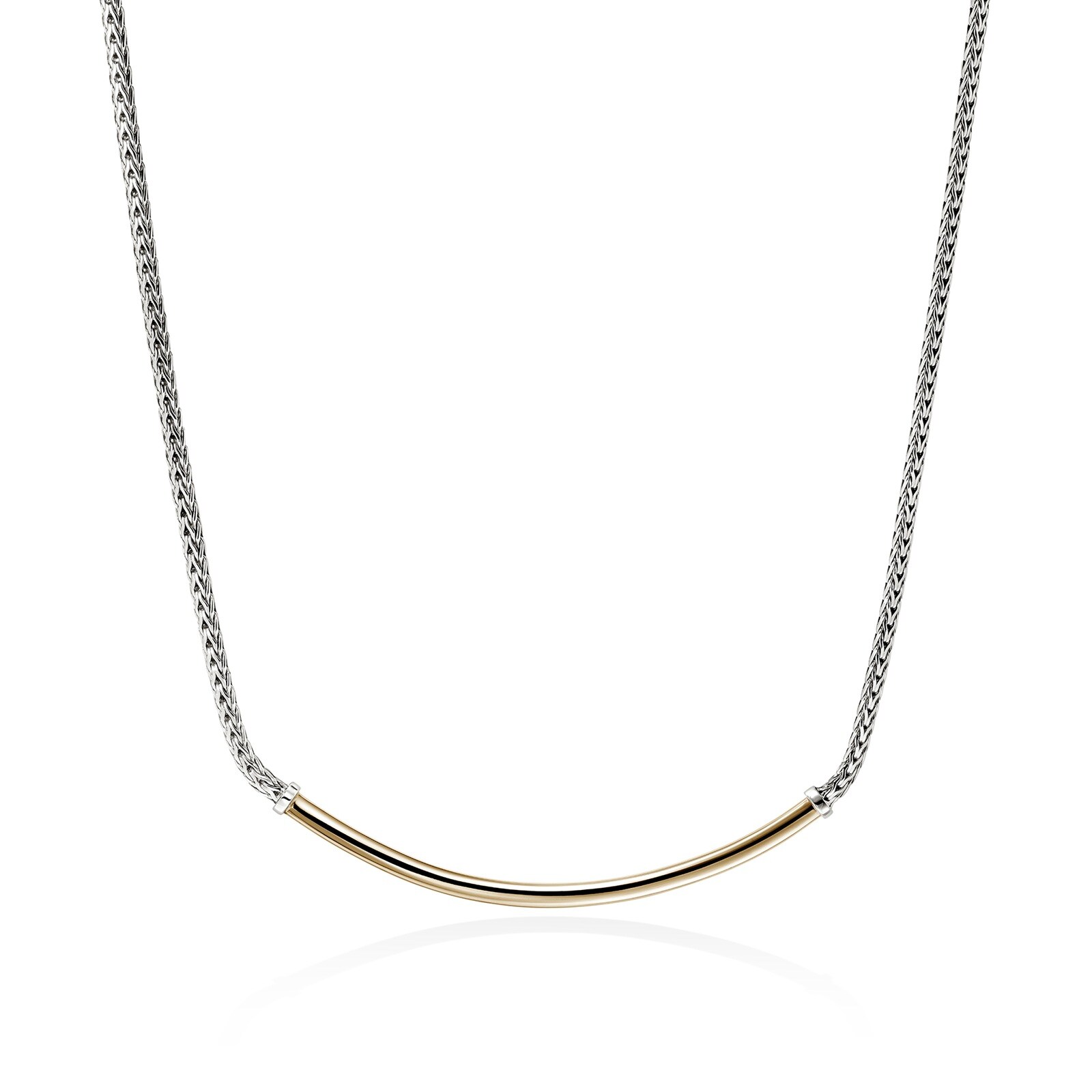 John Hardy Sterling Silver & 14K Yellow Gold JH Essential Necklace, 2.5mm