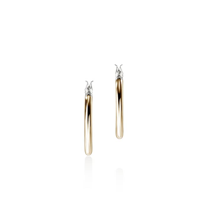 John Hardy Sterling Silver & 14K Yellow Gold JH Essential Hoop Earrings